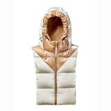 La capuche Fudoon réversible Crème - Beige shiny champagne T1