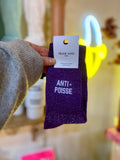 Chaussettes anti-poisse paillettes violettes - Félicie aussi
