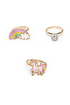 3 bagues Boutique Unicorn Rainbow