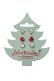 Holiday Pleather Tree Clip sur boucles d'oreilles, 3 paires