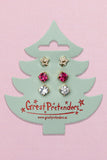 Holiday Pleather Tree Clip sur boucles d'oreilles, 3 paires