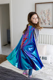 Cape holographique bleue réversible Lightning 5-6 ans