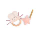 Hochet anneau bois souris rose - La petite école de danse