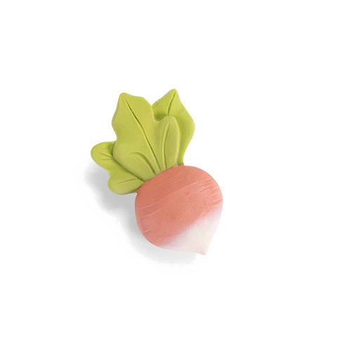 Hochet de dentition en caoutchouc naturel Radis - Trois petits lapins