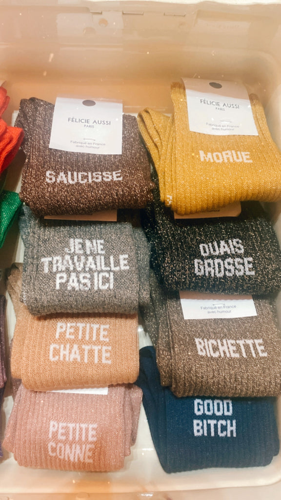 Felicie Aussi - Chaussettes Petite conne à Paillettes : produits à