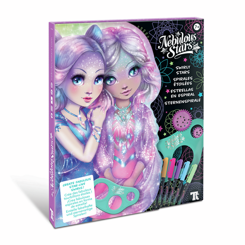 Grand carnet mandalas à pages noires - Nébulous Star