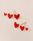 Les boucles d'oreilles Clarisse - émail rouge et or fin 24 carats