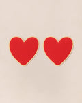 Les boucles d'oreilles Big Love - émail rouge et or fin 24 carats