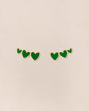 Les boucles d'oreilles Clarisse - émail vert et or fin 24 carats