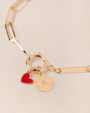 La médaille dorée Manon petit coeur rouge - émoi émoi