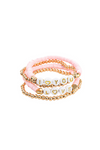 4 bracelets rose Love