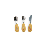 Set couverts silicone - Trois petits lapins