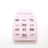 Ensemble de 12 paires de boucles d'oreilles - 1 an de poésie