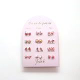 Ensemble de 12 paires de boucles d'oreilles - 1 an de poésie