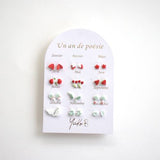 Ensemble de 12 paires de boucles d'oreilles - 1 an de poésie