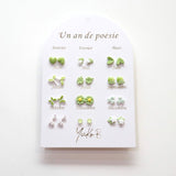 Ensemble de 12 paires de boucles d'oreilles - 1 an de poésie