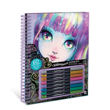 Carnet de coloriage à pages noires - nebulous stars