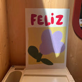 Affiche en papier recyclé "Feliz" (42x30cm)