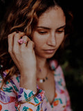 Bague ajustable FaceToFace bougainvillier rose
