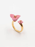Bague ajustable FaceToFace bougainvillier rose