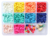 Boîte de 11 couleurs de perles heishi 6 mm