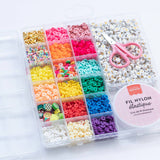 Boîte de 16 couleurs de perles heishi 6 mm
