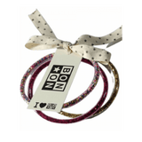 3 bracelets multicolores rose paillettes - Bonton