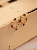 Boucle d'oreilles branche Coccinelle