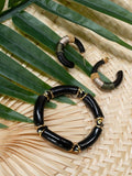 Boucles d'oreilles Noir ethnique