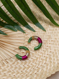 Boucles d'oreilles Vert ethnique
