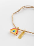 Bracelet corde dorée Arc en Ciel - Nach