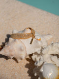 Bracelet twistband élastique doré Coquillage blanc - Nach