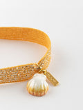 Bracelet twistband élastique doré Coquillage blanc - Nach