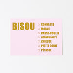 Carte Bisou rose à cocher - Félicie Aussi