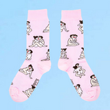 Chaussettes roses Kamasutra 35-44 - Couple hétéros blanc