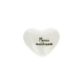 Coeur "merci maitresse " en porcelaine