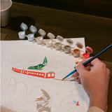 Kit de peinture au numéro - Sri-Lanka Train par Maja Tomljanovic