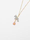 Collier Zèbre carrousel et fleur - Zebra Carousel&Flower necklace