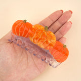 Grande pince à cheveux citrouille