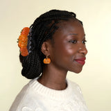 Grande pince à cheveux citrouille