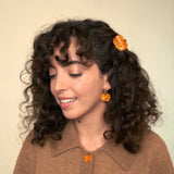 Mini pince à cheveux citrouille