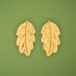 Boucles d'oreilles feuille dorée