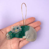 Déco de Noël - Chat pull hiver