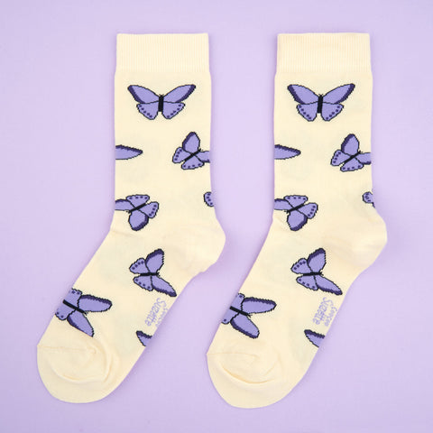 Chaussettes Papillon mauve - Coucou Suzette