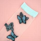 Chaussettes transparentes Papillon bleu - Coucou Suzette