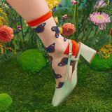 Chaussettes transparentes Papillon noir - Coucou Suzette