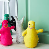 THE CURIOUS, DOOR STOP BOOKEND - Cale porte en laine Chat noir