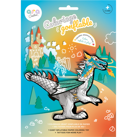 Coloriage Gonflable – 1 Dragon Géant à colorier