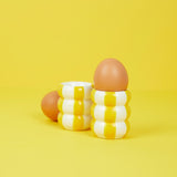 Coquetier Floats x2,jaune en céramique