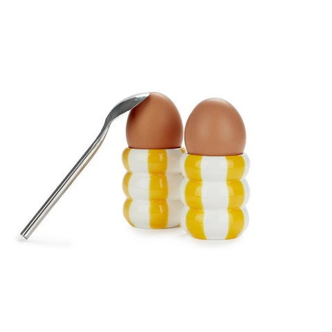 Coquetier Floats x2,jaune en céramique